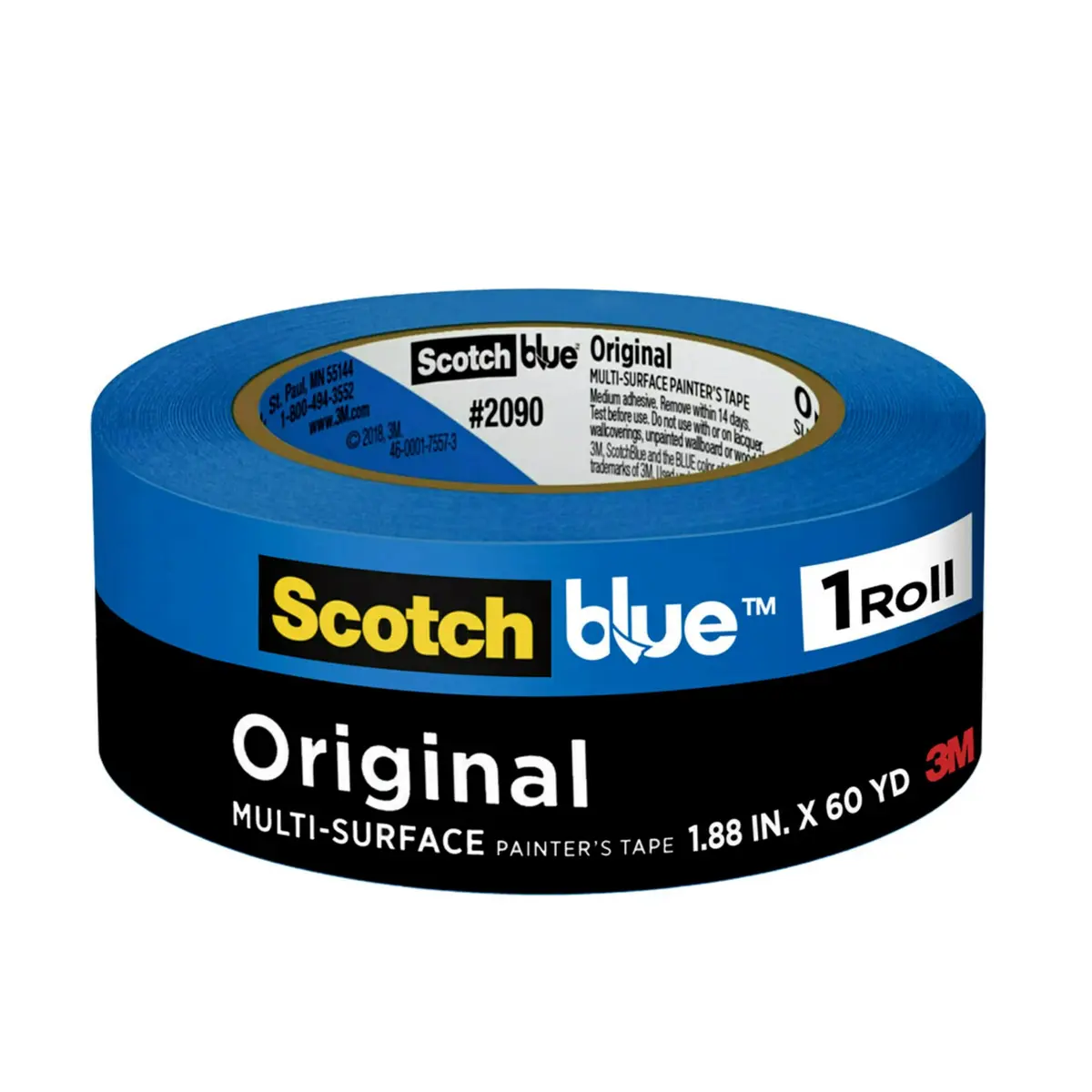 3M ScotchBlue Original Painter's Tape 1.88 in x 60 yd | Multi-Surface, Medium Adhesive, UV Resistant - main product image