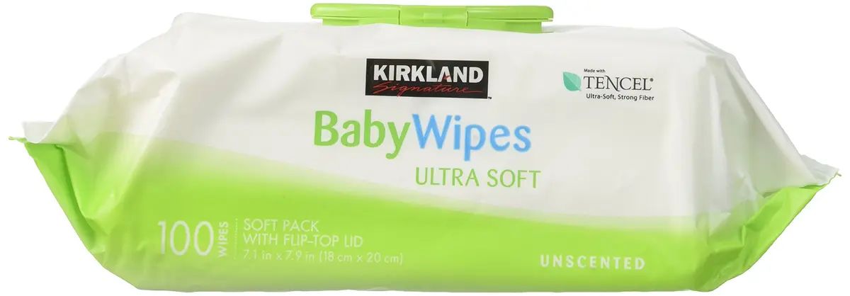 KIRKLAND Signature Baby Wipes, Ultra-Soft, Unscented, 100 Count | Hypoallergenic & Alcohol-Free - main product image