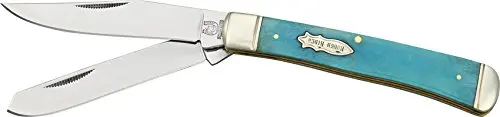 Rough Rider Trapper Knife 4.125 in | Stainless Steel Clip & Spey Blades, Turquoise Bone Handle - view 2