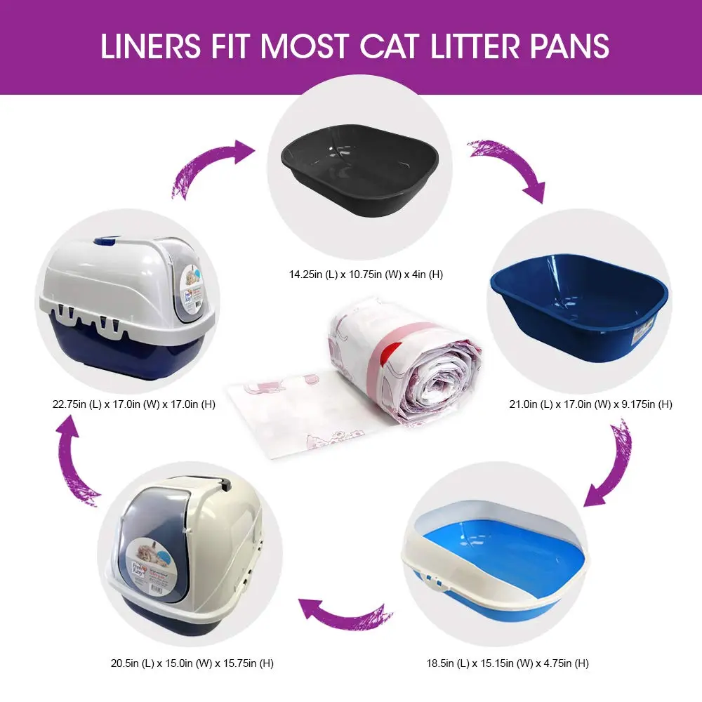 Fresh Kitty 80 Count Super Thick Drawstring Litter Box Liners | Scented, Durable, Easy Clean, Jumbo Size - view 4