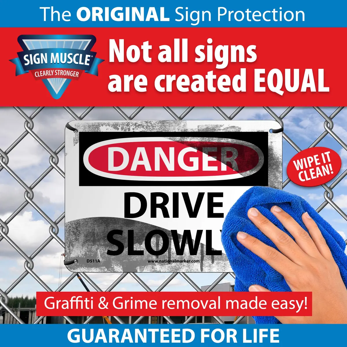 NMC C203P OSHA Sign, "CAUTION WATCH YOUR STEP", 10" Width x 7" Height | OSHA Compliant, UV & Chemical Resistant - view 2