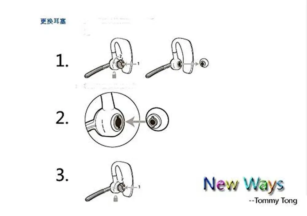 PLT Voyager Legend Eartip Kit - Medium Black | Replacement Ear Tips for Bluetooth Headsets - view 3
