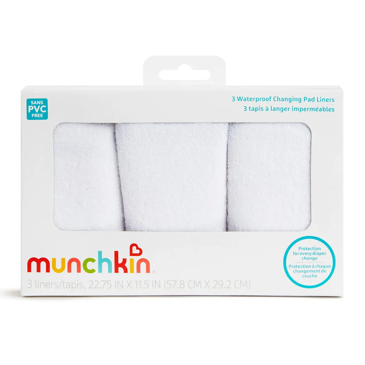 Munchkin Waterproof Changing Pad Liners 3 Count | PVC-Free Leak-Proof Baby Diaper Cover (22.75" x 11.5") - view 5