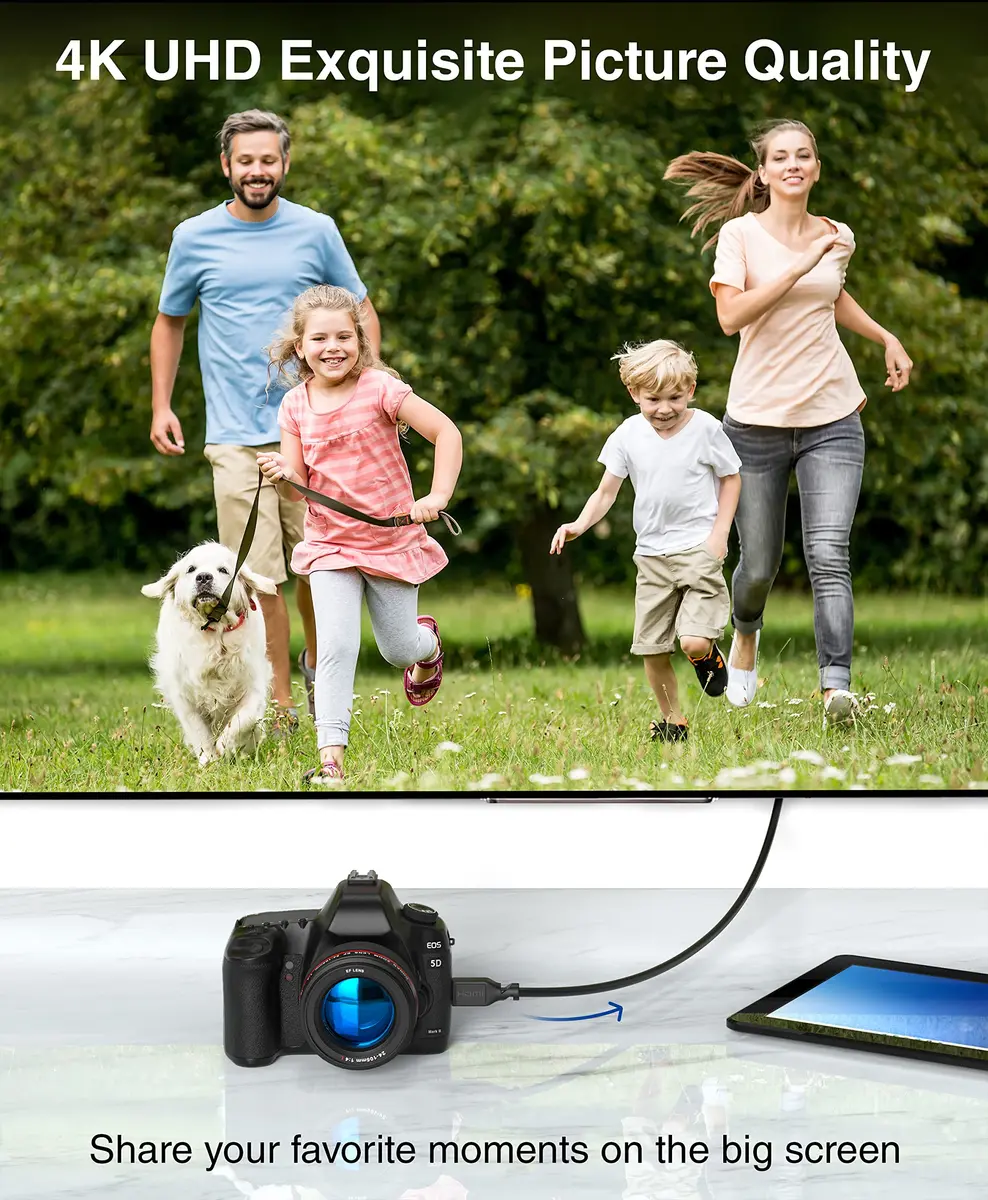 BlueRigger Micro HDMI to HDMI Cable 0.91m (3ft) | 4K@60Hz HDR 18Gbps ARC - view 2