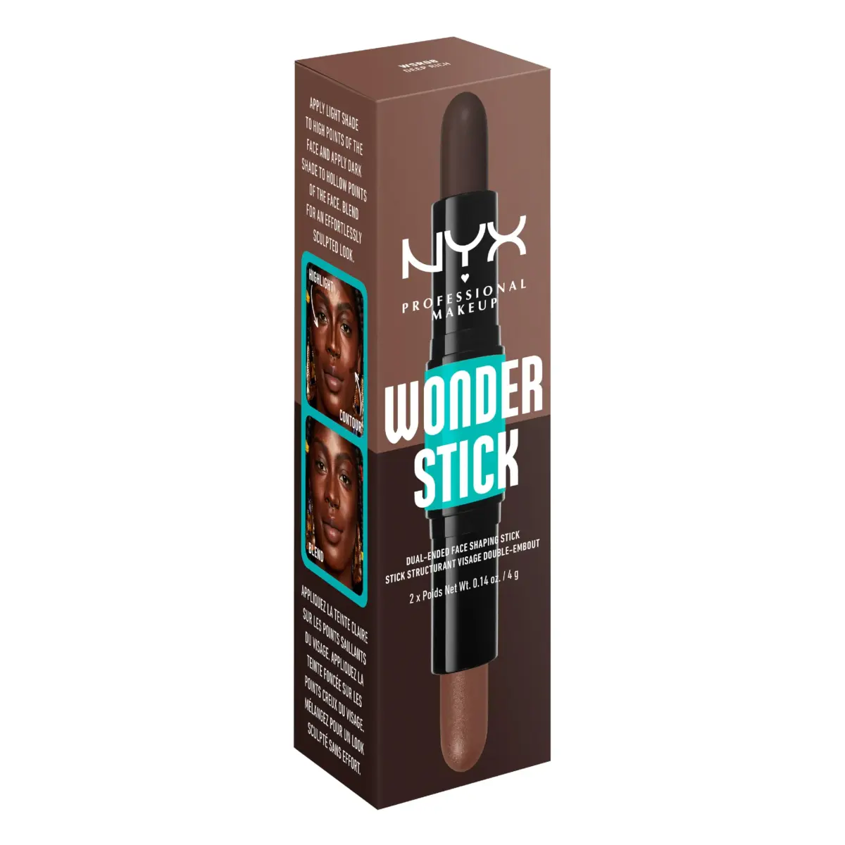 NYX PROFESSIONAL MAKEUP Wonder Stick Contour & Highlight Stick - Deep Rich, 0.32 oz (9 g) - view 7