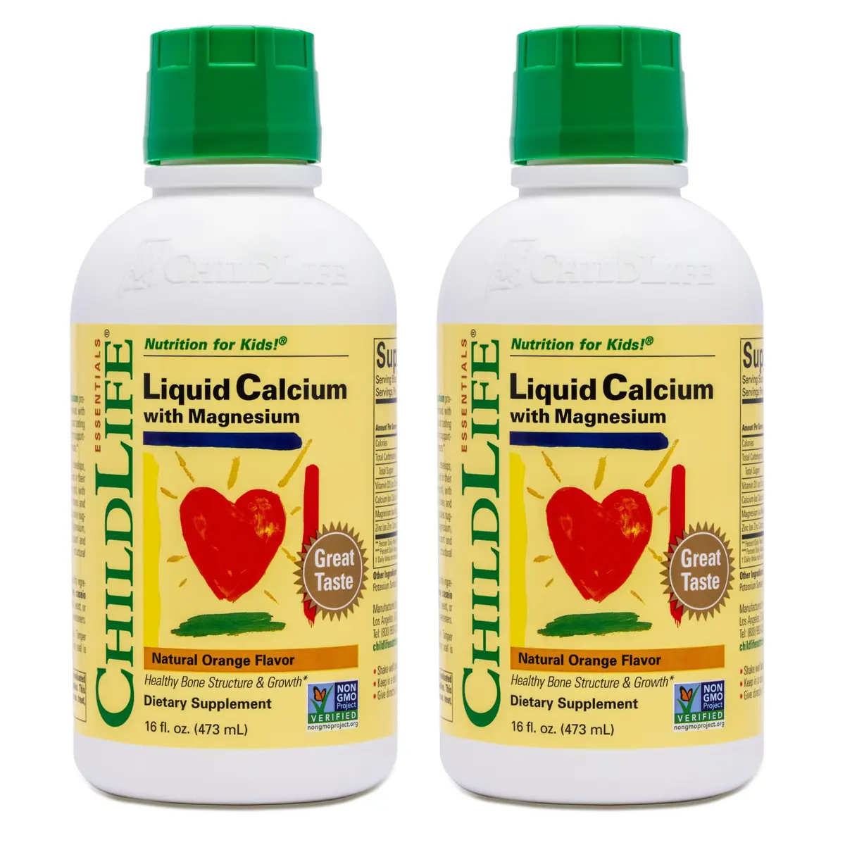 ChildLife Essentials Liquid Calcium Supplement for Kids 16 fl Oz (2 Pack) | Supports Bone Growth & Absorption - main product image