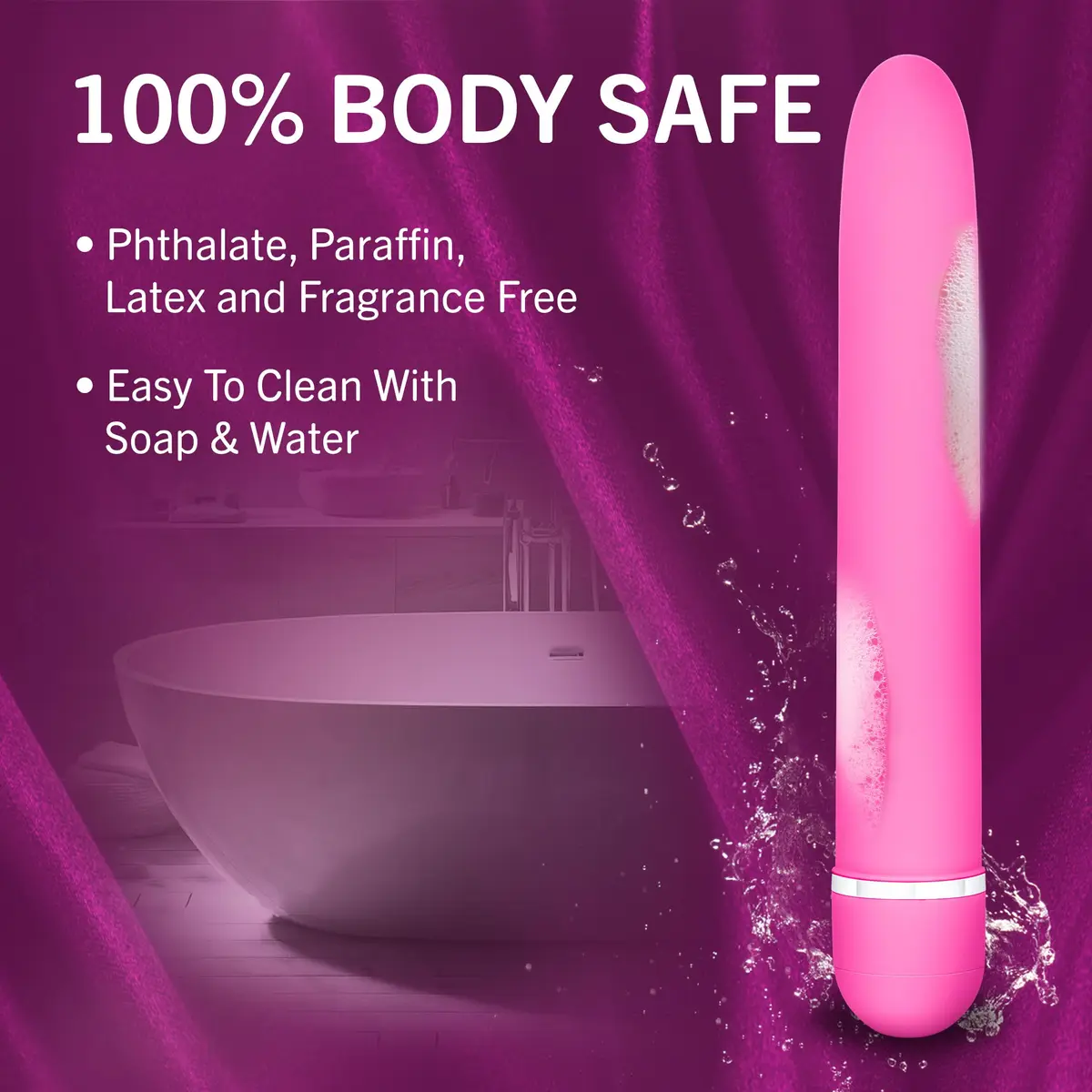 Blush Rosé Luxuriate 7" Vibrator for Women, Men & Couples - Multi-Speed Satin Smooth Wand - view 6