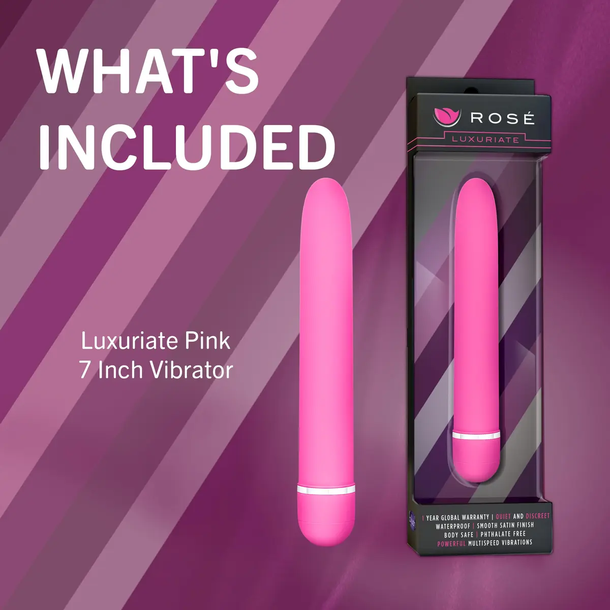 Blush Rosé Luxuriate 7" Vibrator for Women, Men & Couples - Multi-Speed Satin Smooth Wand - view 9