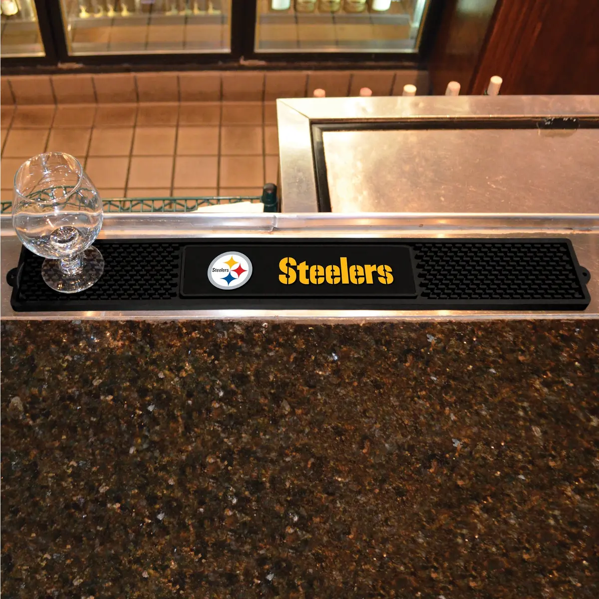 FANMATS Pittsburgh Steelers NFL Drink Mat 24" x 3.25" (61cm x 8.25cm) | Officially Licensed Bar & Game Room Accessory - view 2