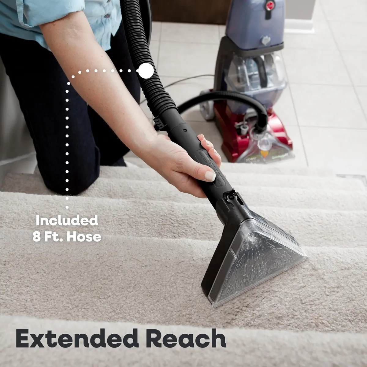 Hoover PowerScrub XL Pet Carpet Cleaner Machine for Carpet & Upholstery | Deep Stain Removal & Fast Drying - view 7