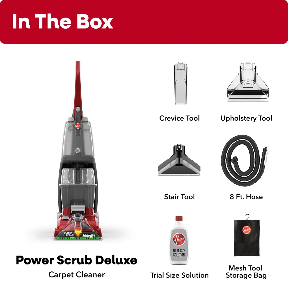 Hoover PowerScrub XL Pet Carpet Cleaner Machine for Carpet & Upholstery | Deep Stain Removal & Fast Drying - view 9
