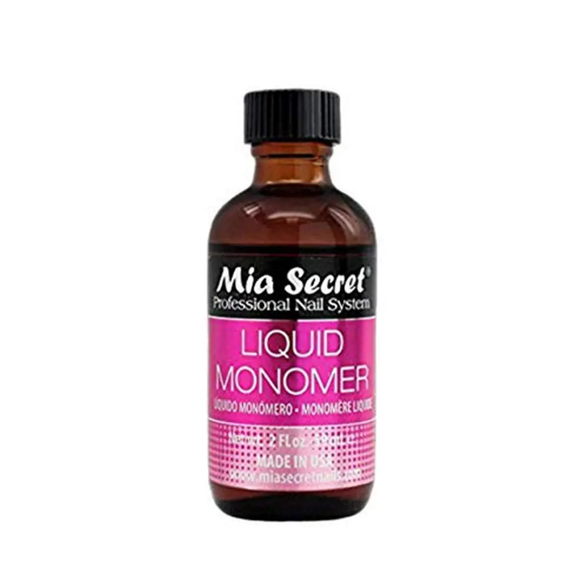Mia Secret Professional Acrylic Nail System Liquid Monomer 2oz | Non-Yellow, Low Odor, Flexible - main product image