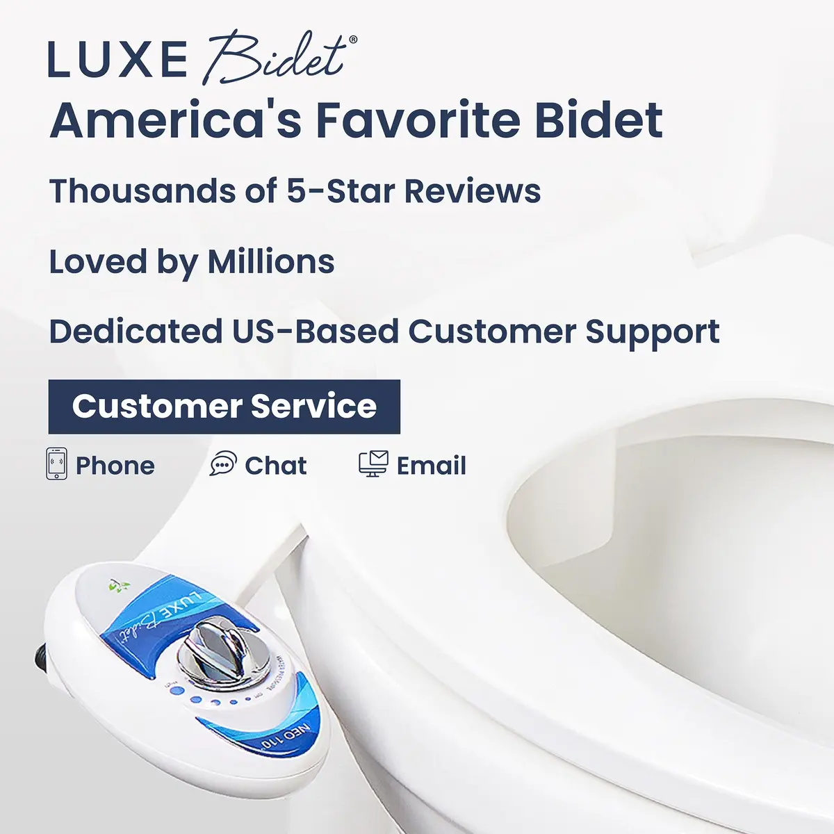 LUXE Bidet NEO 110 Non-Electric Bidet Attachment for Toilet Seat, Blue | Easy Home Upgrade for Modern Bathrooms - view 7