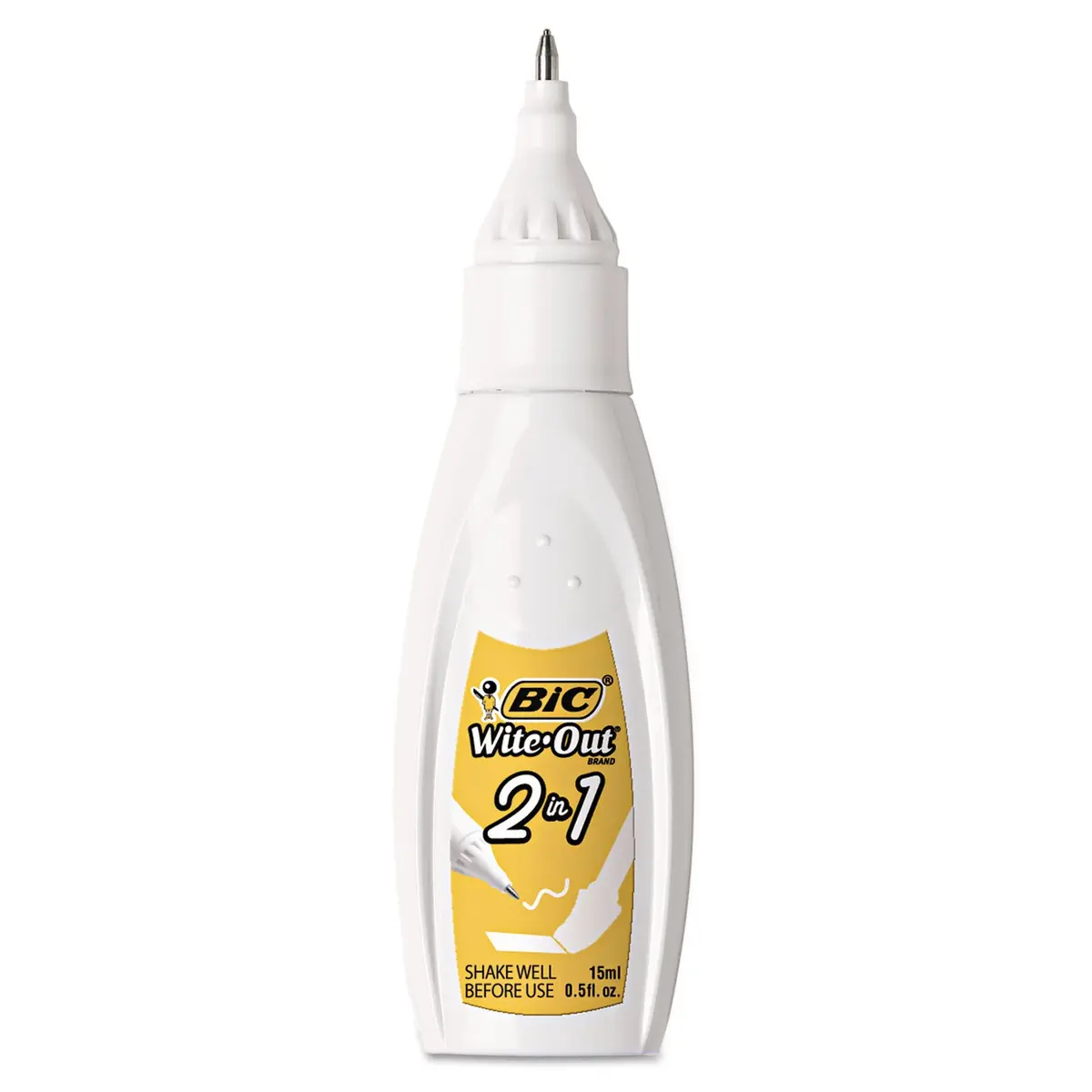 BIC Wite-Out 2-in-1 Correction Fluid Pen 15ml (0.5 Fl Oz) | Smooth Ink Flow for Precise Corrections - view 2