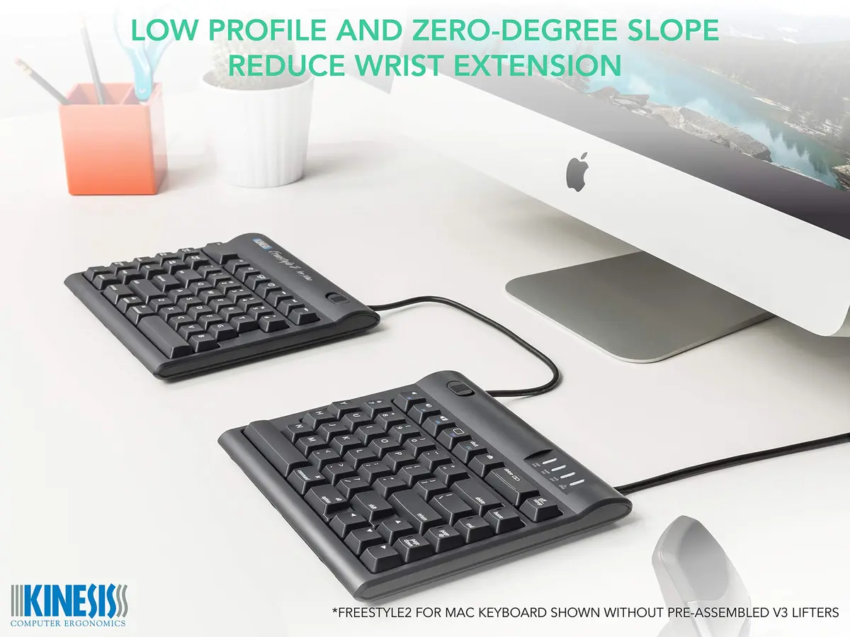 KINESIS Freestyle2 Ergonomic Keyboard for Mac | Adjustable Split Design, VIP3 Lifters, Low-Force Membrane Switches - view 6