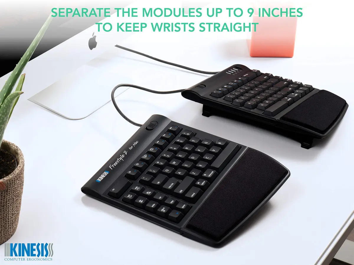 KINESIS Freestyle2 Ergonomic Keyboard for Mac | Adjustable Split Design, VIP3 Lifters, Low-Force Membrane Switches - view 3