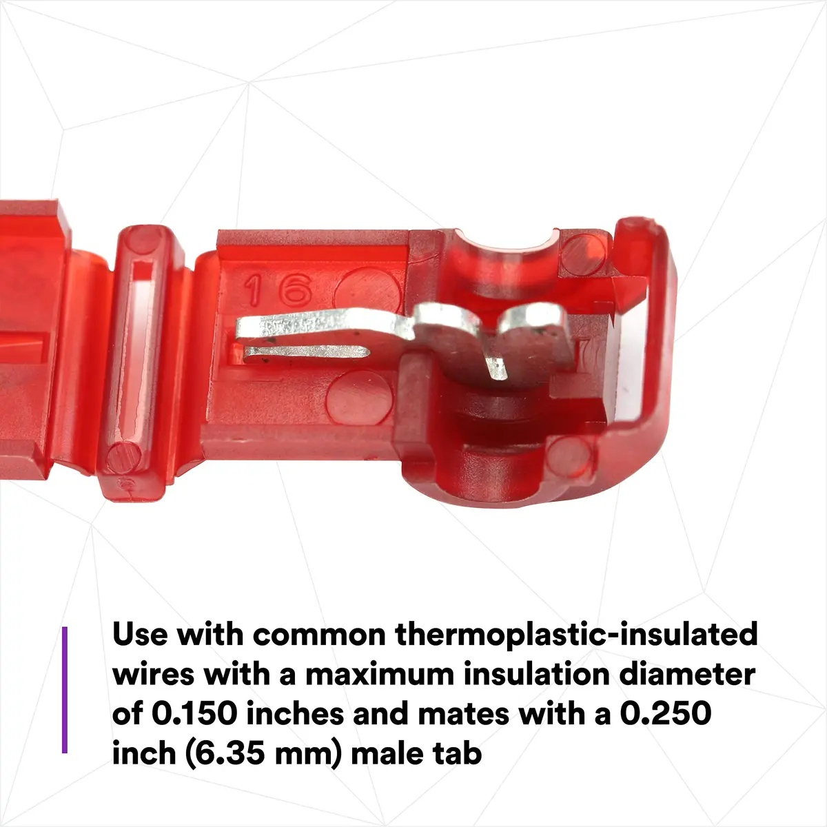 3M Female QuickSlide Disconnect 951K, Red, Nylon Insulated, 22-18 AWG | Reusable, RoHS & UL Certified (70-120 chars) - view 4
