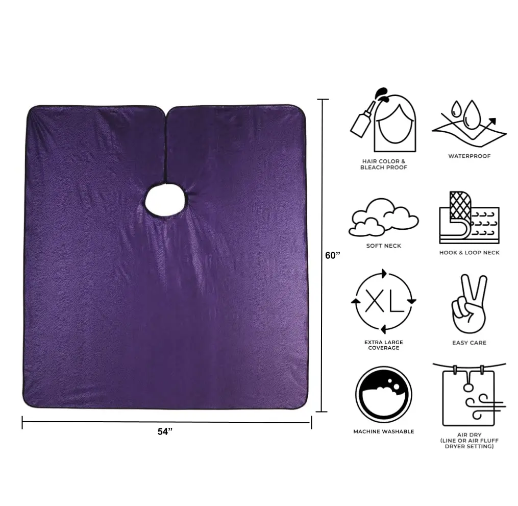 Cricket All Purpose Salon Cape Waterproof Bleach Proof 54" x 60" | Extra-Large Amethyst - view 2
