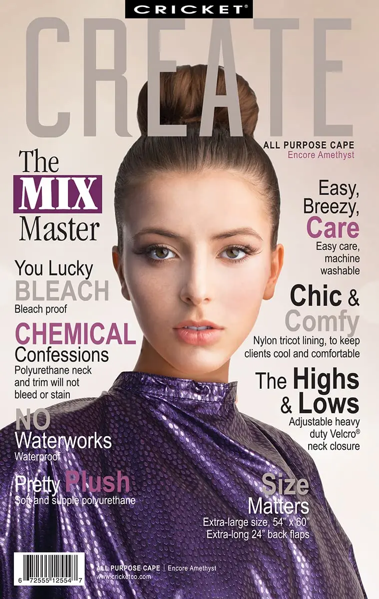 Cricket All Purpose Salon Cape Waterproof Bleach Proof 54" x 60" | Extra-Large Amethyst - view 3