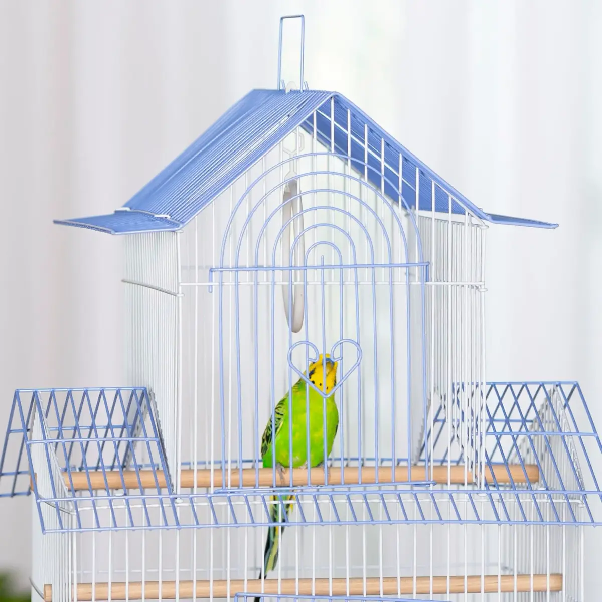 Prevue Pet Products Shanghai Parakeet Cage Blue & White 34cm (13.5") | Ideal for Small Birds - view 5