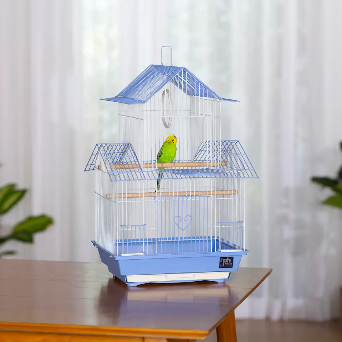 Prevue Pet Products Shanghai Parakeet Cage Blue & White 34cm (13.5") | Ideal for Small Birds - view 4