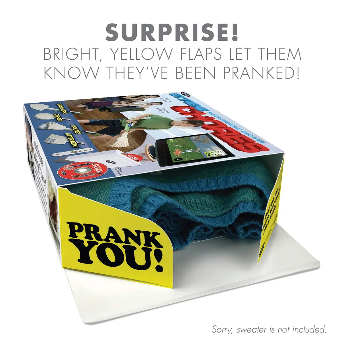 Prank Pack Extreme Chores Gag Gift Box 28.6cm x 30.8cm x 0.7cm (11.25" W x 9" H x 3.25" D) | Wrap Your Real Present in a Funny Authentic Prank-O Gag Present Box - view 2