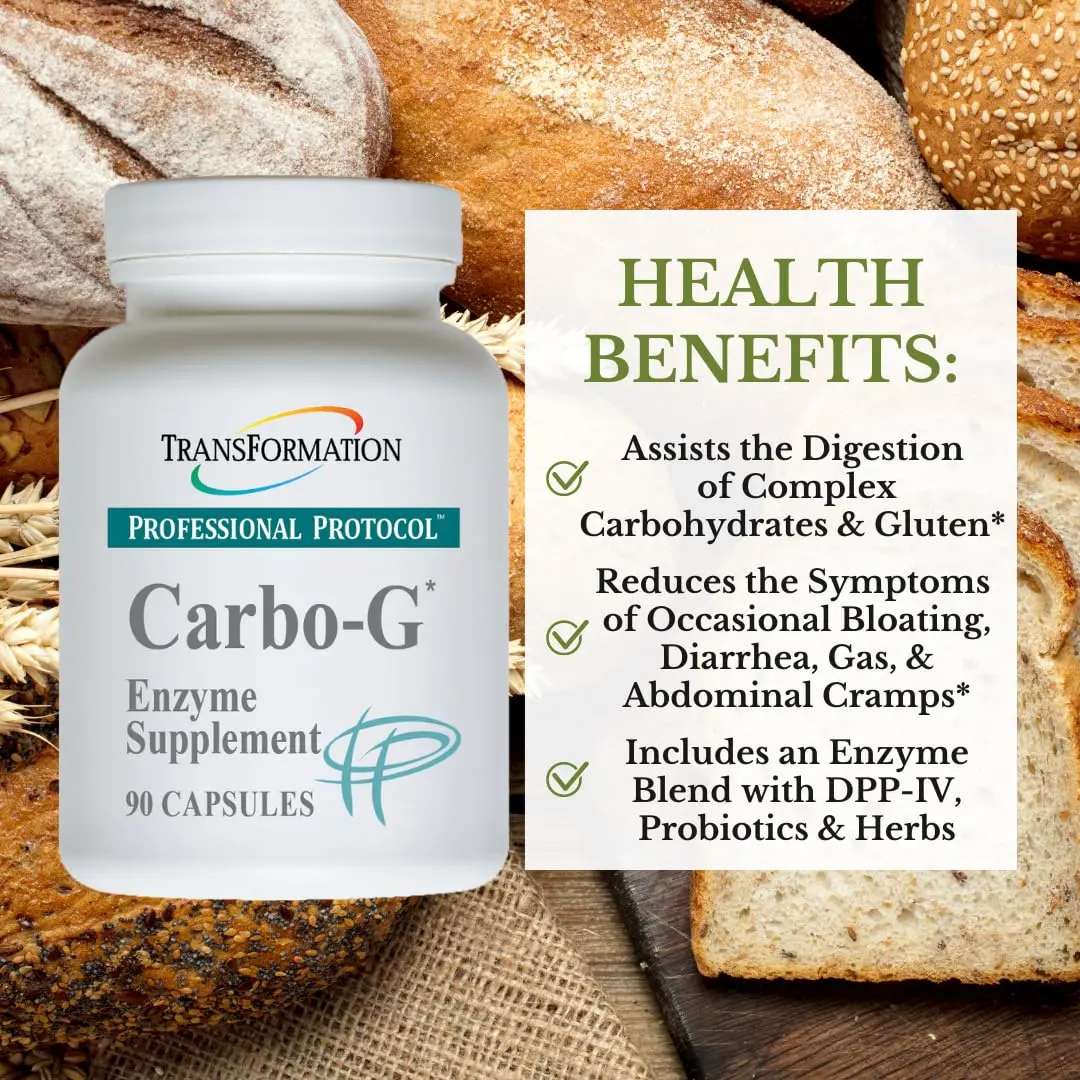 TRANSFORMATION Enzymes Carbo-G High Potency Supplement 90 Capsules | Gluten & Carbohydrate Breakdown - view 3