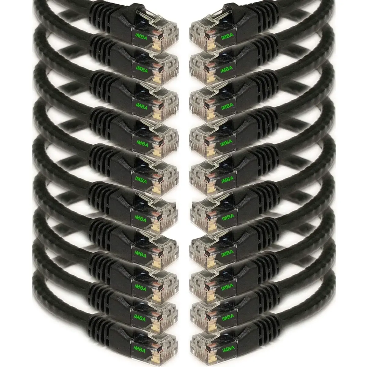 iMBAPrice Cat6 Ethernet Network Patch Cable 3.05m (10 Feet) 10-Pack | High-Speed Gigabit Data Transfer - main product image