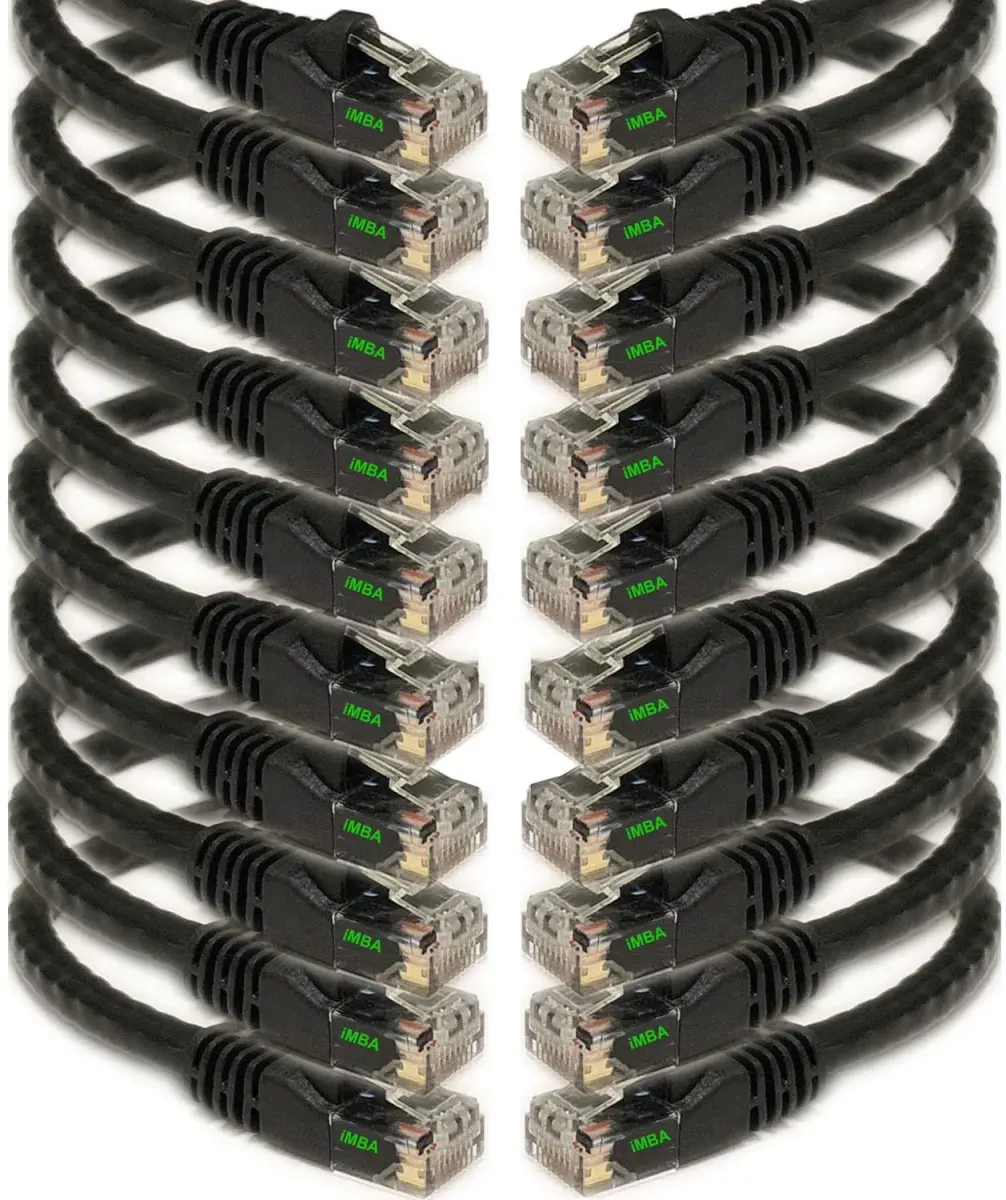 iMBAPrice Cat6 Ethernet Network Patch Cable 3.05m (10 Feet) 10-Pack | High-Speed Gigabit Data Transfer - main product image