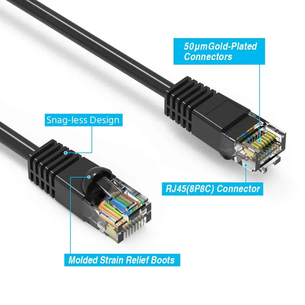 iMBAPrice Cat6 Ethernet Network Patch Cable 3.05m (10 Feet) 10-Pack | High-Speed Gigabit Data Transfer - view 4