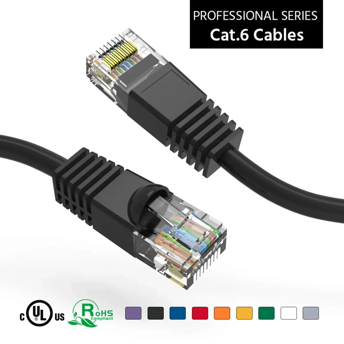 iMBAPrice UL Listed Cat6 Ethernet Network Patch Cable 4.27m (14 Feet) 10-Pack | High-Speed Gigabit Data Transfer - view 3