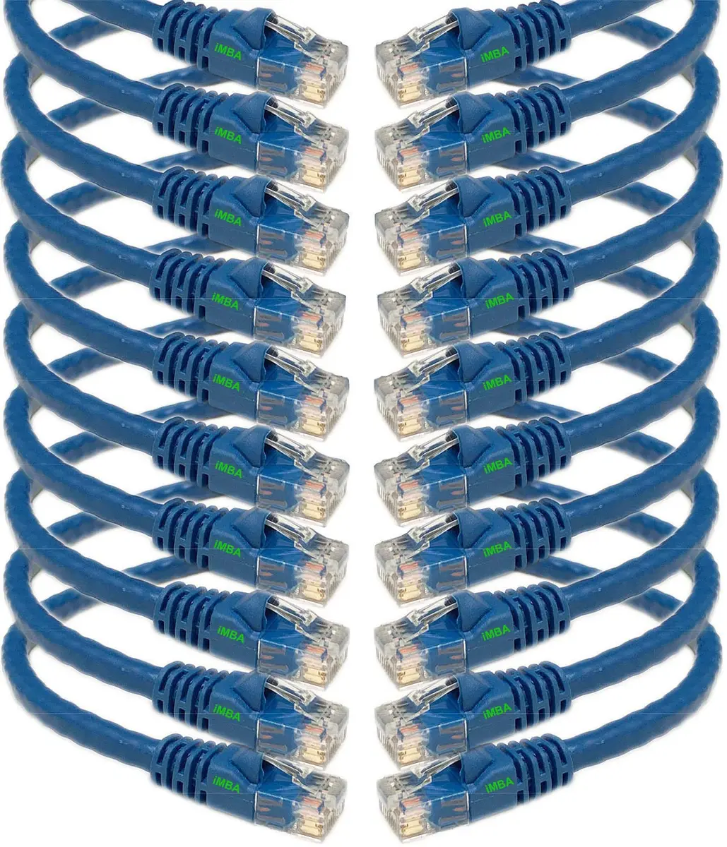 iMBAPrice Cat6 Ethernet Network Patch Cable RJ45 1.52m (5 ft) Blue | 10Gbps Gigabit Speed - main product image
