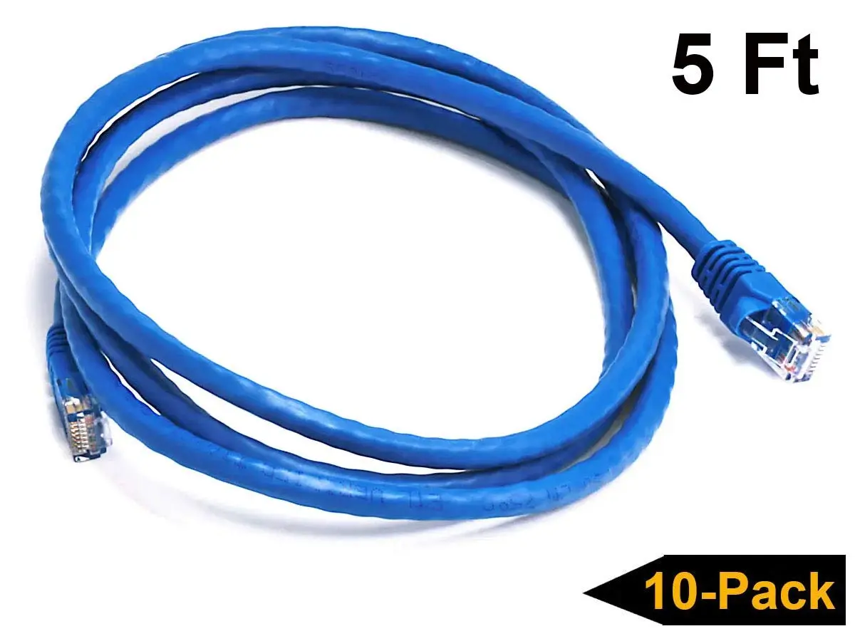 iMBAPrice Cat6 Ethernet Network Patch Cable RJ45 1.52m (5 ft) Blue | 10Gbps Gigabit Speed - view 2