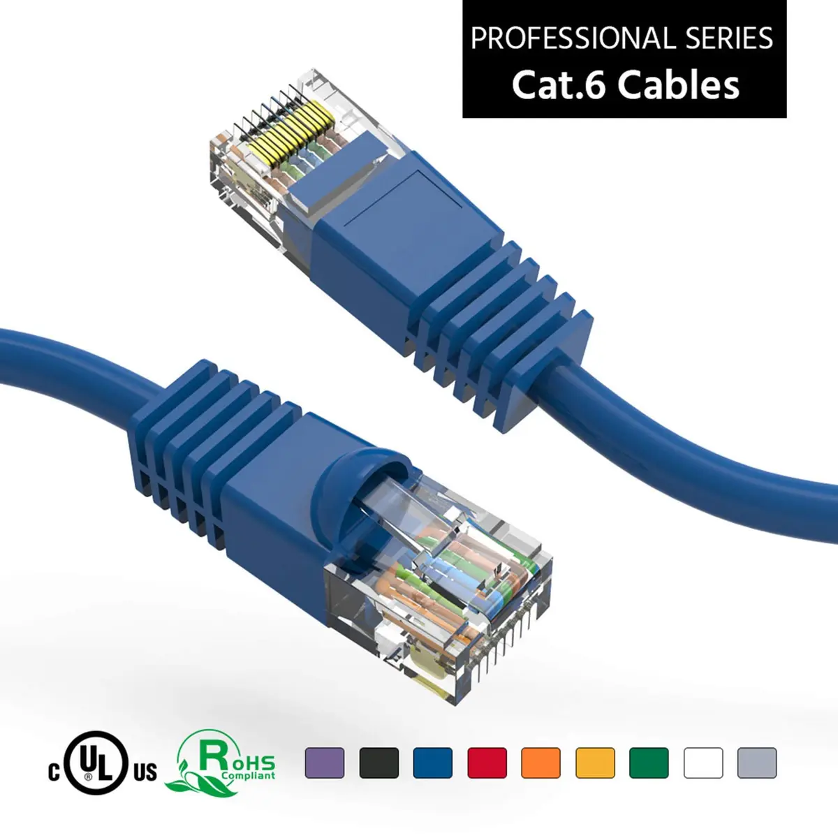 iMBAPrice Cat6 Ethernet Network Patch Cable RJ45 1.52m (5 ft) Blue | 10Gbps Gigabit Speed - view 3