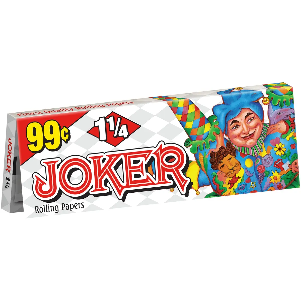 Joker Premium 1 1/4" Rolling Papers | Classic French White Sheets, 576 Leaves, Slow Burning - view 2