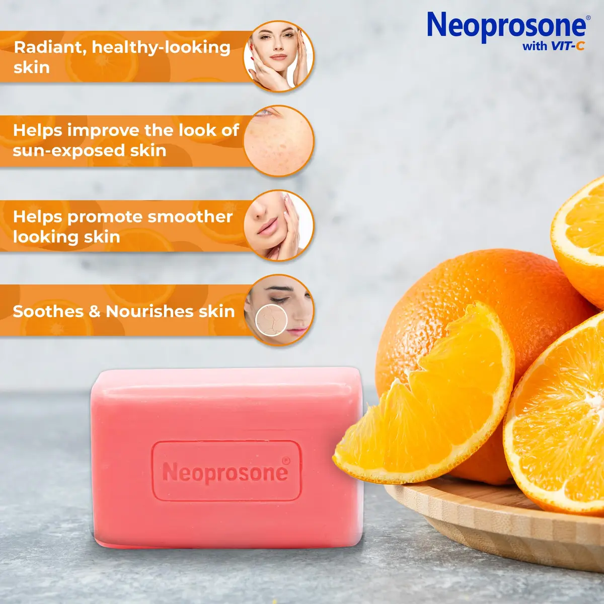 Neoprosone Skin Brightening Turmeric Soap 200g (7oz) | Exfoliating Bar for Dark Spots & All Skin Types - view 3