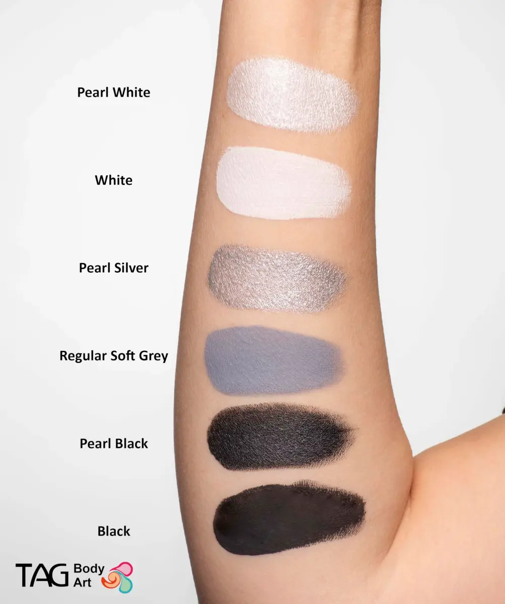 TAG Pearl Silver Face and Body Paint 32gm (1.13 oz) | Hypoallergenic, Non-Toxic, Wax-Based for Flexible Designs - view 5