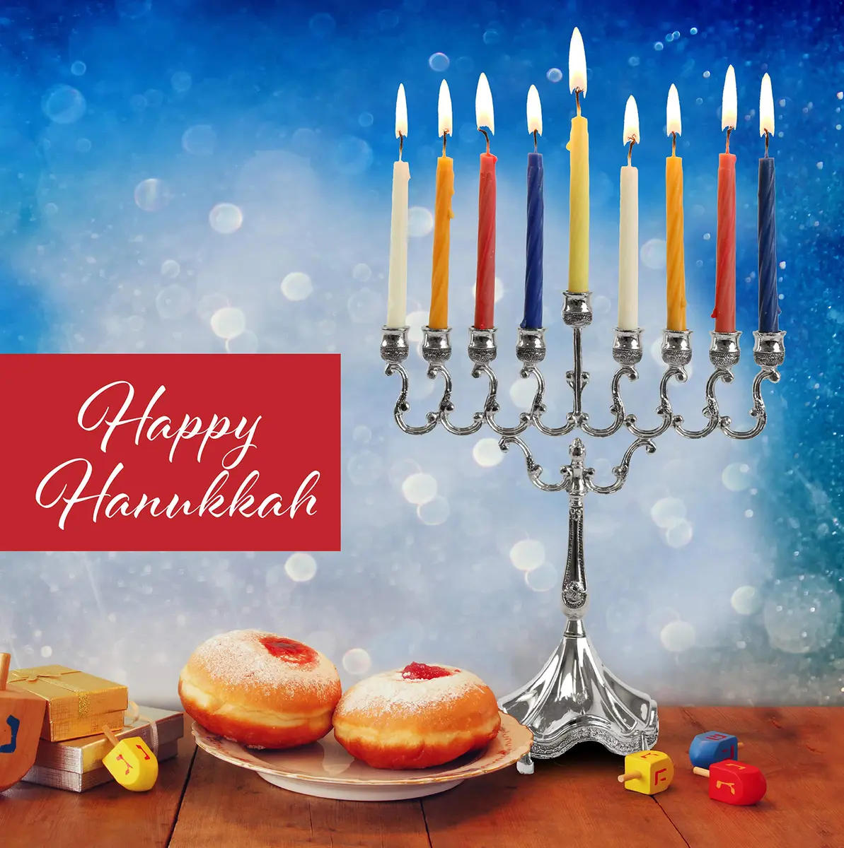 Ner Mitzvah Colorful Chanukah Candles 6-Pack - Standard Size Fits Most Menorahs - Premium Quality Wax - Assorted Colors - view 3