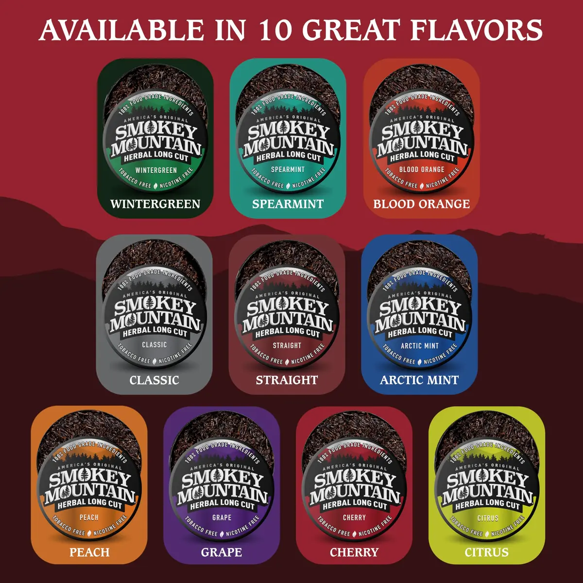 Smokey Mountain Herbal Long Cut Cherry, 5 Can Box | Tobacco-Free Nicotine-Free Herbal Chew - view 8