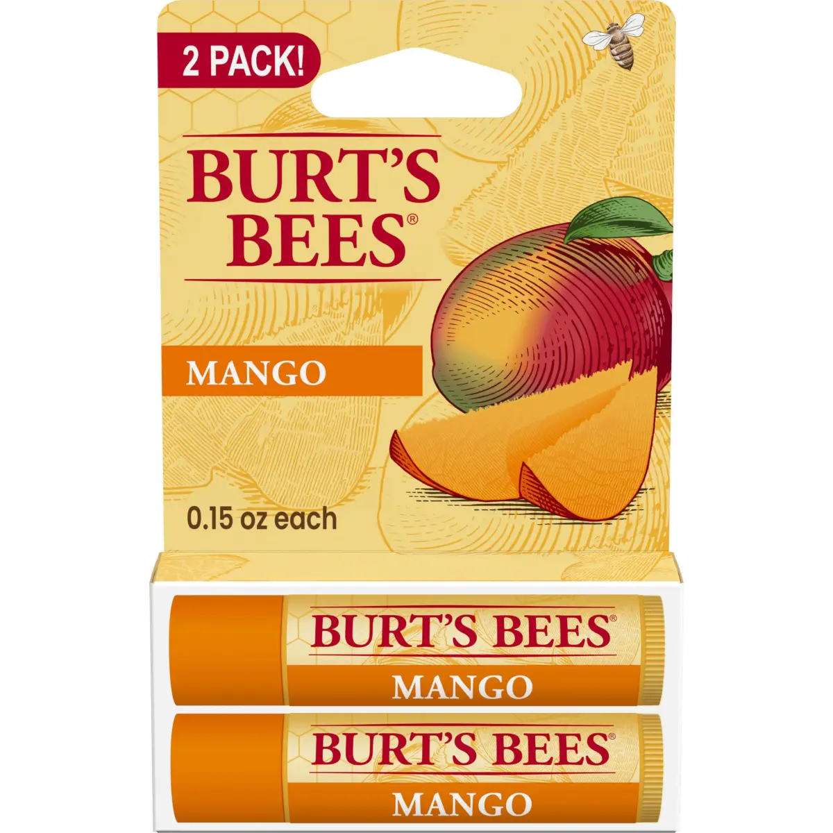 Burt's Bees Mango Tint-Free Lip Balm 2 Count | Natural Conditioning Lip Treatment - main product image