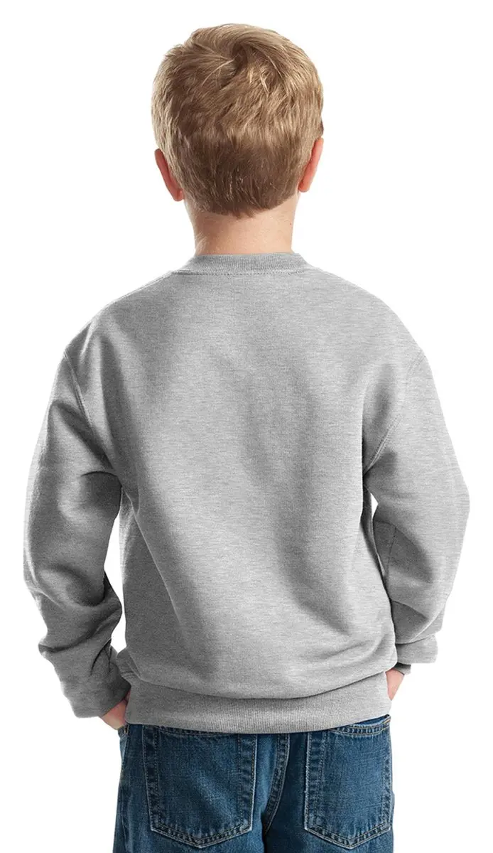 Jerzees Youth NuBlend Fleece Crew Neck Sweatshirt - Royal Blue, Large (200 gsm / 8 oz) | Smooth Print Surface - view 4