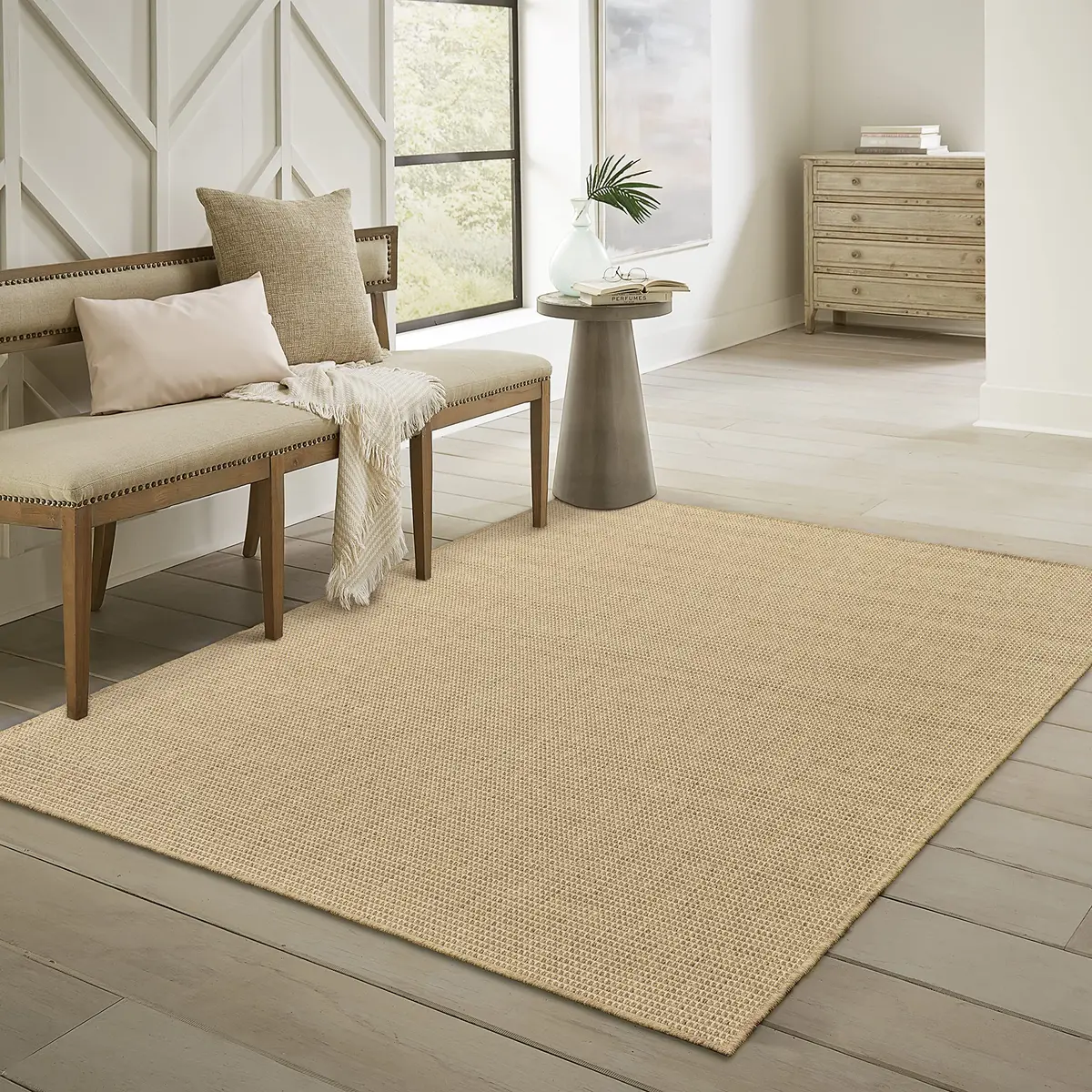 Oriental Weavers Karavia Indoor/Outdoor Rug 7'6" x 5'3" Light Brown | Water & Fade Resistant - main product image