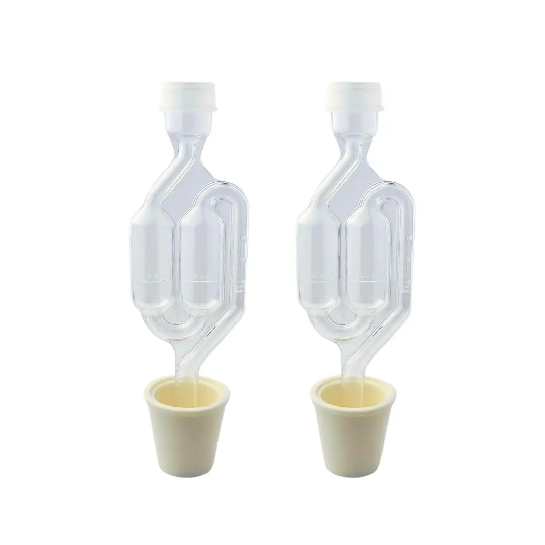FastRack Twin Bubble Airlock and Carboy Bung 2-Pack | Fermentation Airlocks for Homebrewing Beer, Wine, Mead, and Kombucha - main product image