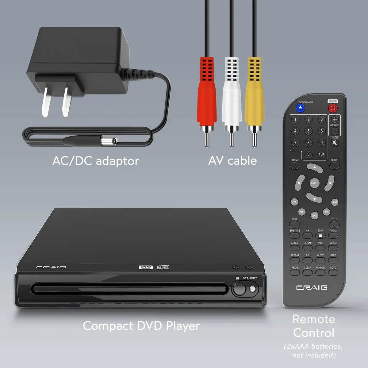 Craig CVD512a Compact DVD/CD Player with Remote | Progressive Scan, Multi-Format Playback - view 4