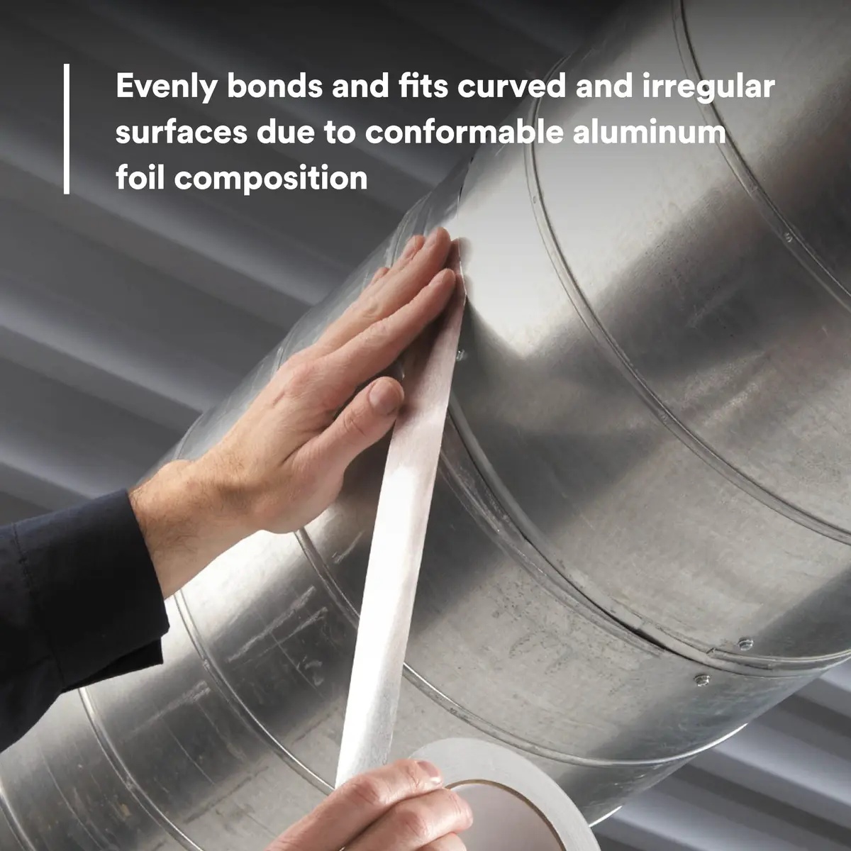 3M Aluminum Foil Tape 3380 Silver 48 mm x 45 m | High-Temperature, Weather-Resistant Sealant - view 7