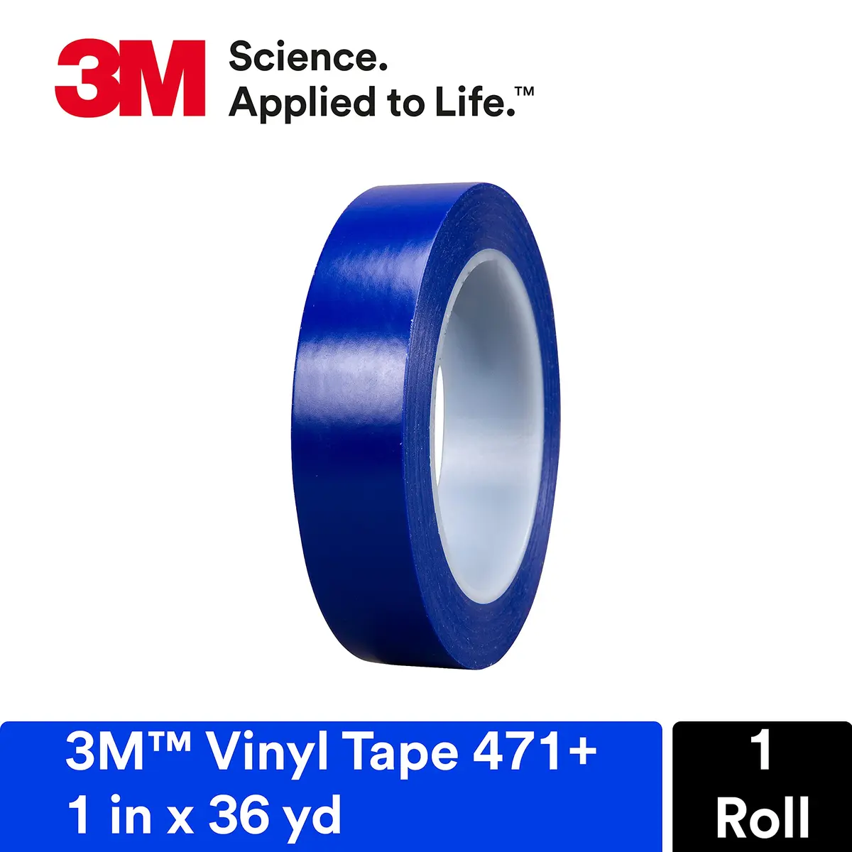 3M Vinyl Tape 471+ 1 in x 36 yd | Fine Line Masking Tape for Painting, Indigo, 1 Roll - view 2