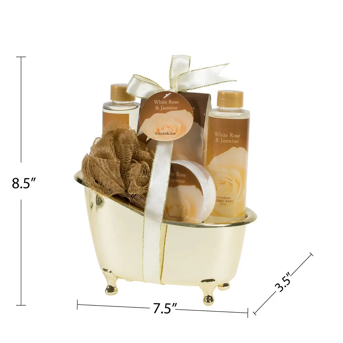 Freida and Joe White Rose Jasmine Spa Set 5 Piece | Luxurious Bath & Body Gift for Women - view 4