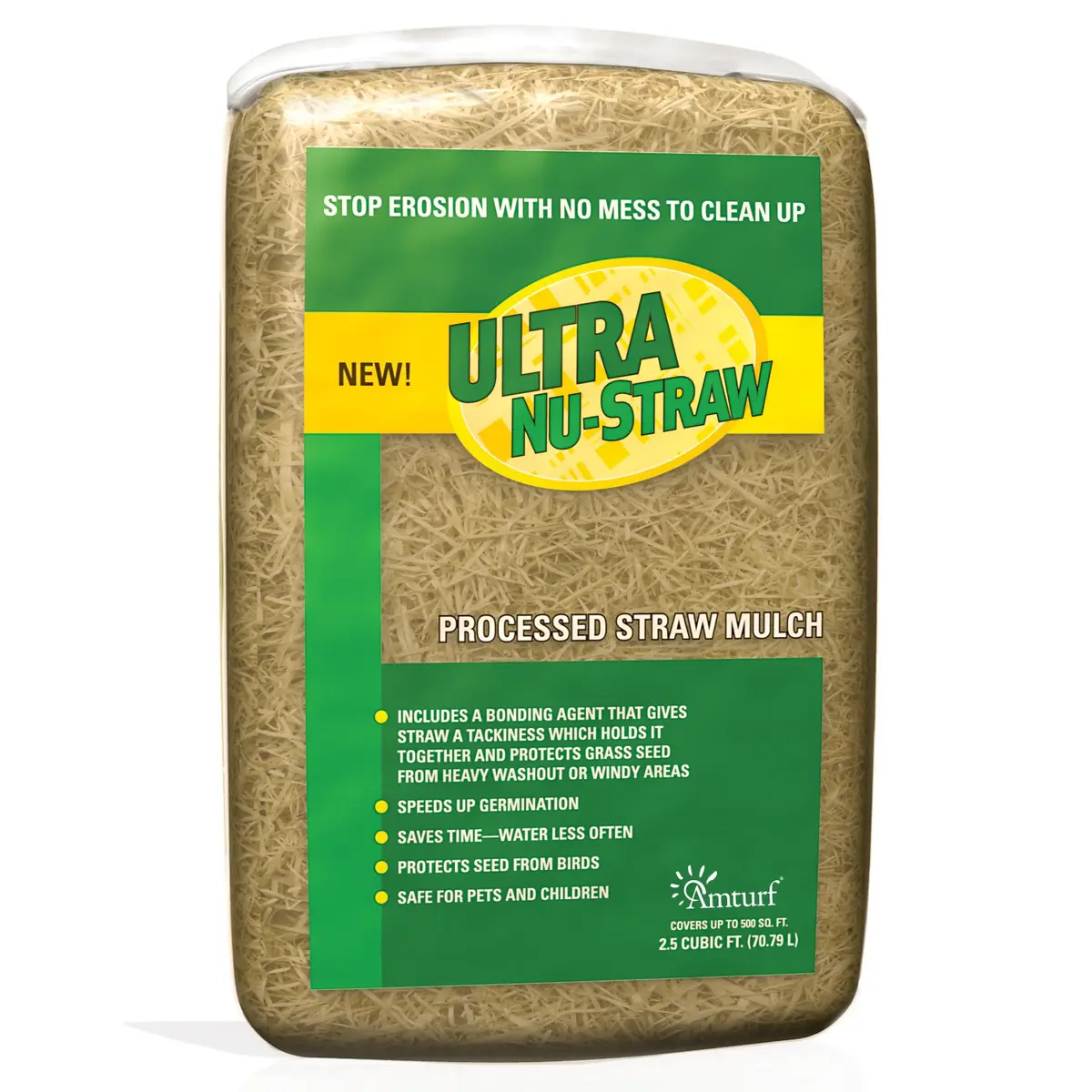 Ultra Nu-Straw Mulch Tan 2.5 cu. Ft. Bag | Erosion Protection & Easy Handling - main product image