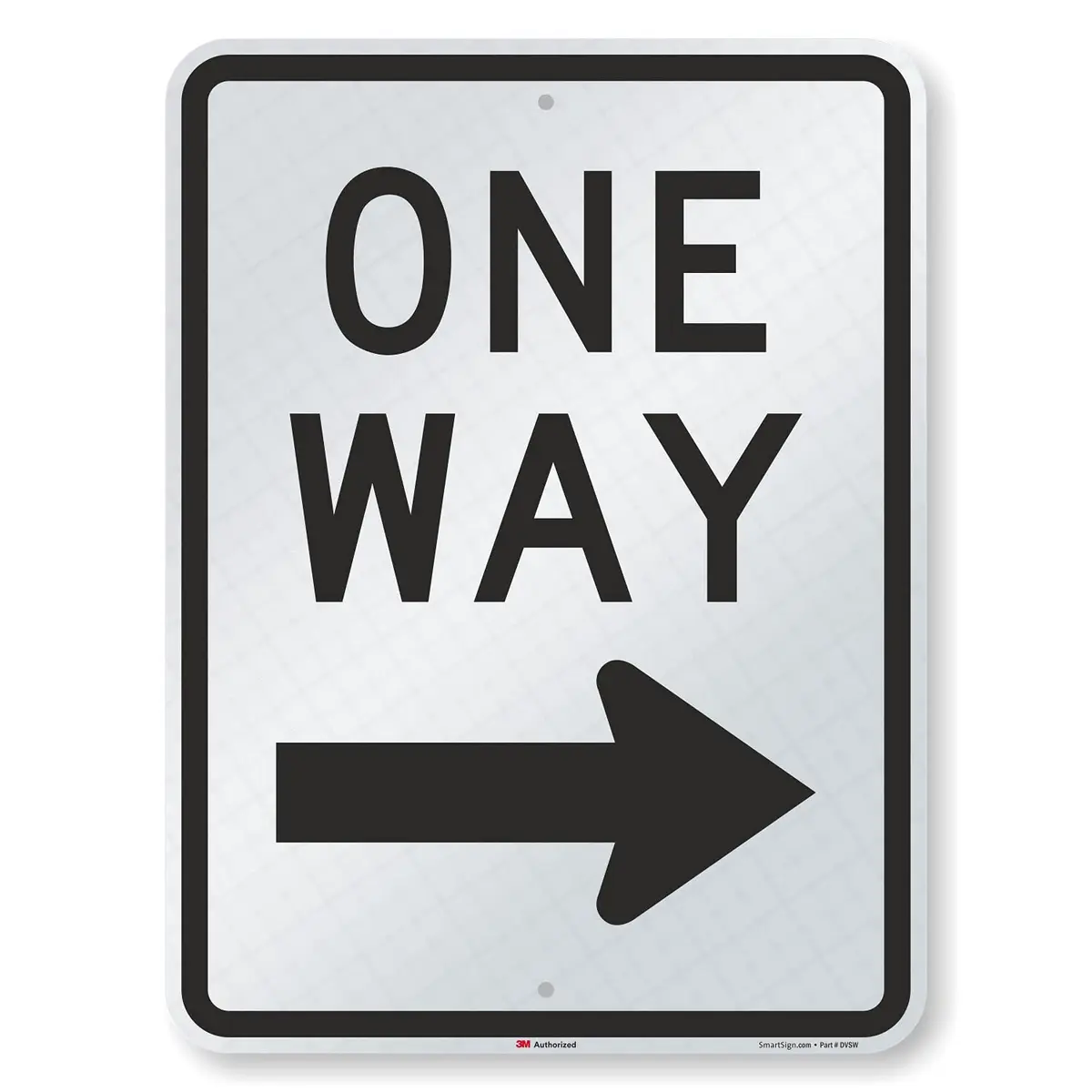 SmartSign MUTCD R6-2R 3M Engineer Grade Reflective Sign, Legend "One Way" with Right Arrow, 24" x 18" - main product image