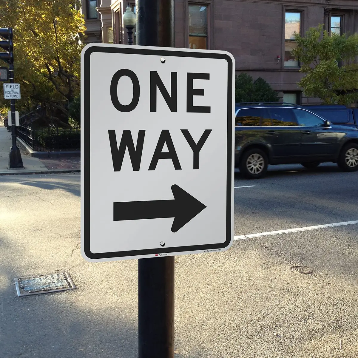 SmartSign MUTCD R6-2R 3M Engineer Grade Reflective Sign, Legend "One Way" with Right Arrow, 24" x 18" - view 3